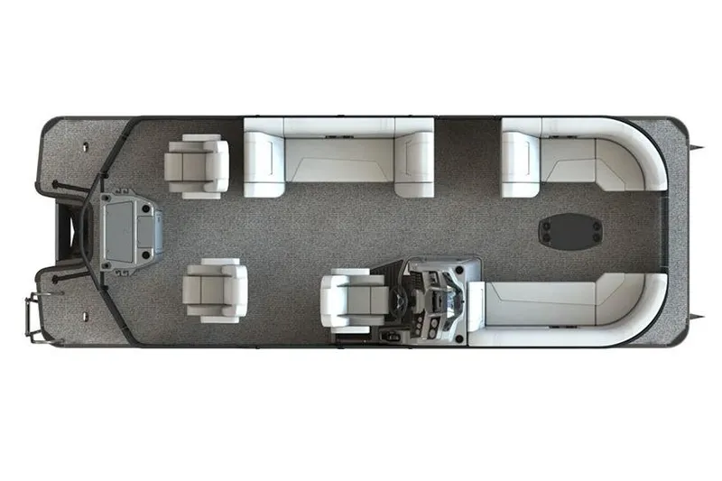 Slide: The Image of Top view of 2025 SunChaser Eclipse 23 Fish pontoon boat layout. - 10