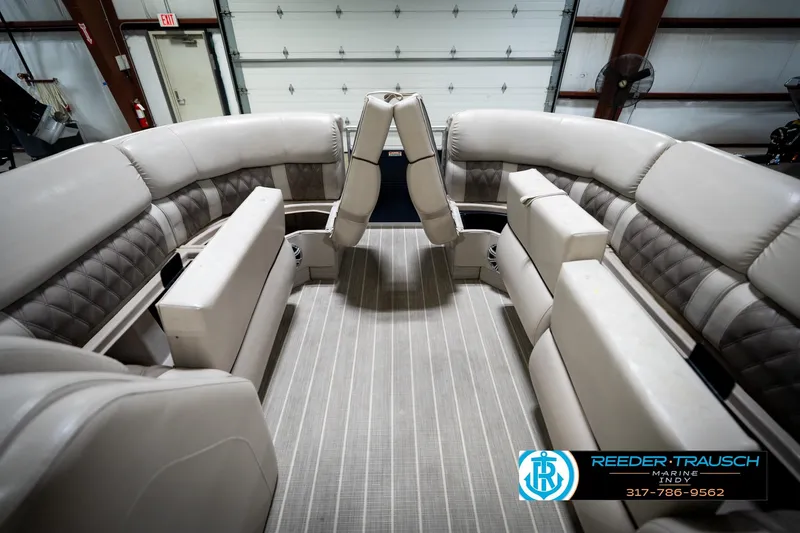 Slide: The Image of Luxurious interior of 2016 Bennington 2375 RSB pontoon boat with plush seating. - 21