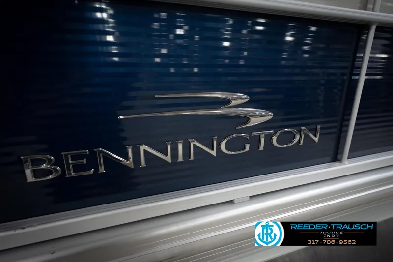 Slide: The Image of 2016 Bennington 2375 RSB logo on blue background, Reeder-Trausch Marine contact details. - 57