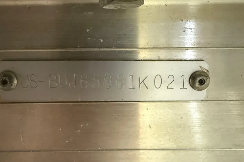 Slide: The Image of Hull identification number on 2021 Sun Tracker Bass Buggy 16 XL boat. - 6