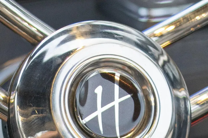 Slide: The Image of Close-up of 2024 Hanover 347 White & Black Edition steering wheel emblem. - 15