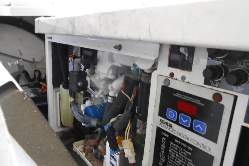 Slide: The Image of 2008 Bayliner 300 engine compartment with Kohler digital control panel. - 21