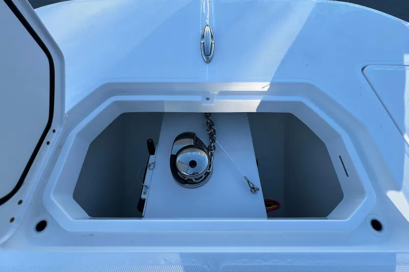 Slide: The Image of Anchor storage compartment of 2025 Invincible 33 Catamaran. - 5