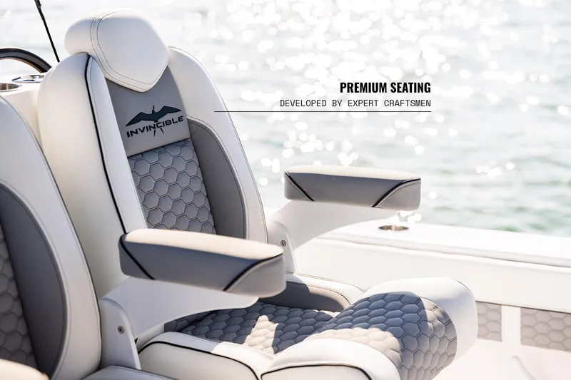Slide: The Image of Premium seating on 2025 Invincible 36 Catamaran, showcasing expert craftsmanship and comfort. - 17