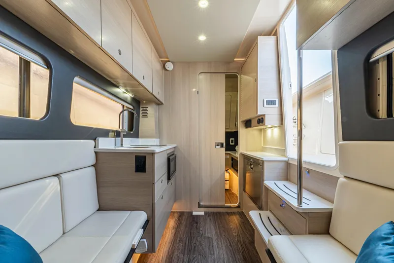 Slide: The Image of 2023 Scout 425 LXF boat bathroom with modern fixtures and sleek design. - 33