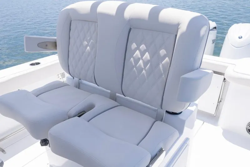 Slide: The Image of Luxurious seating on 2026 Sea Hunt Gamefish 25 boat with diamond-stitched upholstery. - 15