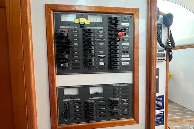 Slide: The Image of Electrical control panel on a 2007 Northern Bay Hardtop Cruiser/Fishing Vessel. - 16