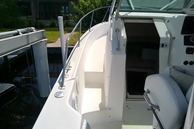 Slide: The Image of Simrad display on 2001 Boston Whaler 28 Outrage showing autopilot and navigation data. - 10