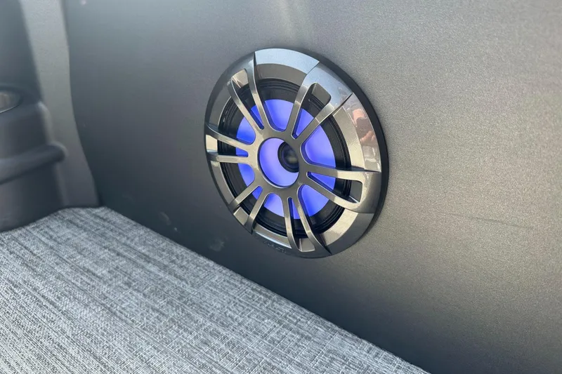 Slide: The Image of Speaker with blue LED light in 2025 Tahoe 2185 interior. - 24