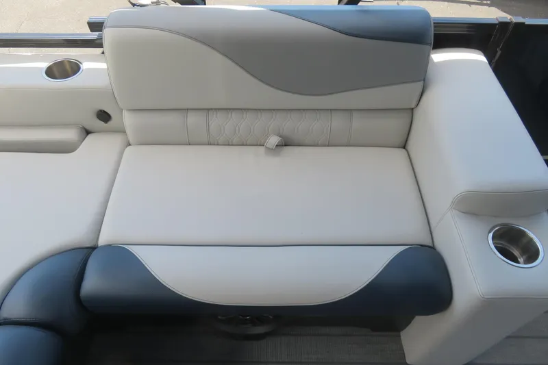 Slide: The Image of Luxurious seating on 2025 Avalon 2385 LSZ Versatile Rear Lounger, featuring cup holders, Sarasota, FL. - 42