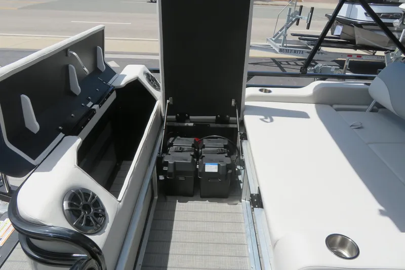 Slide: The Image of 2025 Avalon 2385 LSZ Versatile Rear Lounger interior with storage and seating, Sarasota, FL. - 51