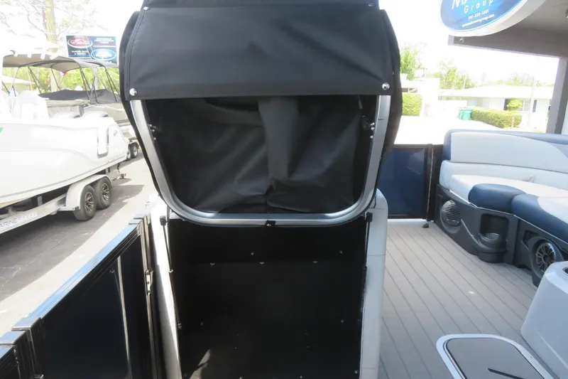 Slide: The Image of 2025 Avalon 2385 LSZ Versatile Rear Lounger interior, featuring luxury seating and storage, Sarasota, FL. - 55