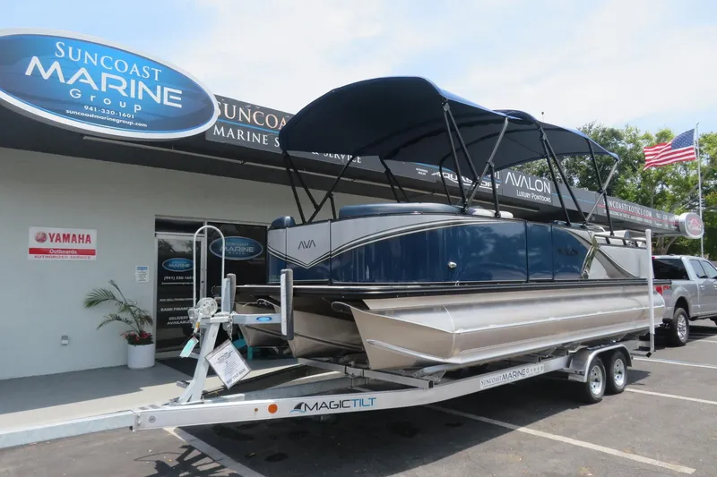 Slide: The Image of 2025 Avalon 2385 LSZ Versatile Rear Lounger luxury tri-toon at Suncoast Marine, Sarasota, FL. - 81