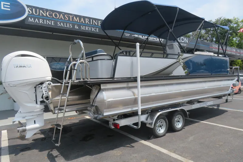 Slide: The Image of 2025 Avalon 2385 LSZ Versatile Rear Lounger luxury tri-toon boat at Suncoast Marine, Sarasota, FL. - 85
