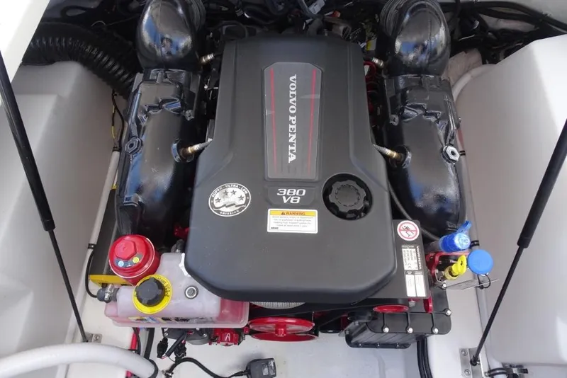 Slide: The Image of Engine compartment of 2026 Cobalt R8 Surf with Volvo Penta 380 V8 engine. - 25