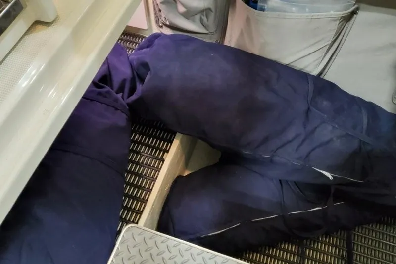 Slide: The Image of Interior cabin of 2016 Formula 330 Crossover Bowrider with cushions and ambient lighting. - 39