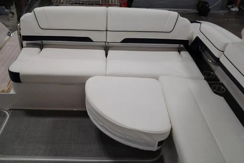 Slide: The Image of Storage compartment in 2016 Formula 330 Crossover Bowrider boat, featuring organized interior space. - 9