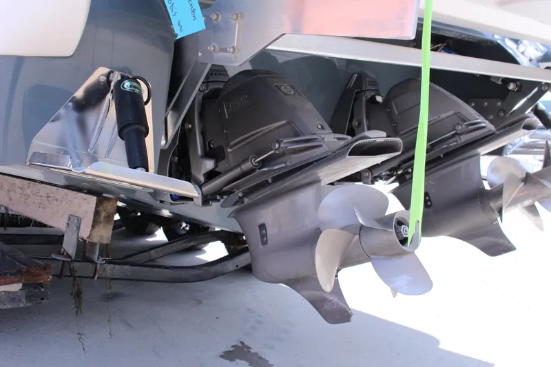 Slide: The Image of 2021 Cobalt R35 Surf boat propellers and stern detail. - 33