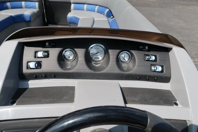 Slide: The Image of Dashboard of 2022 Bennington 23 LSB boat with gauges and controls. - 18