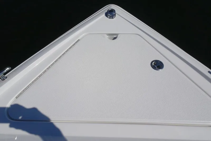 Slide: The Image of Bow of 2025 Cobalt R30 boat with sleek white deck design. - 18