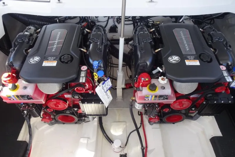 Slide: The Image of Twin Volvo Penta engines in 2025 Cobalt R30 boat, showcasing powerful marine engineering. - 23