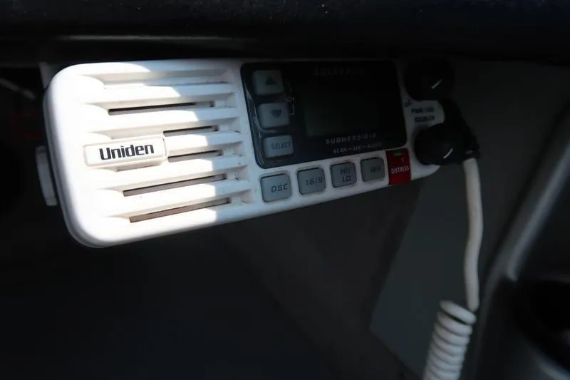 Slide: The Image of Uniden marine radio installed in a 2008 Starcraft STX PRO 2050 boat. - 28