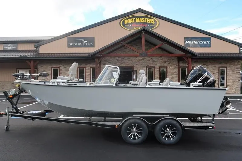 Slide: The Image of 2008 Starcraft STX PRO 2050 boat on trailer outside Boat Masters dealership. - 4