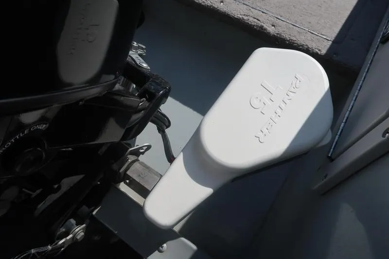 Slide: The Image of Close-up of a 2008 Starcraft STX PRO 2050 boat component, featuring a Panther T5 part. - 44