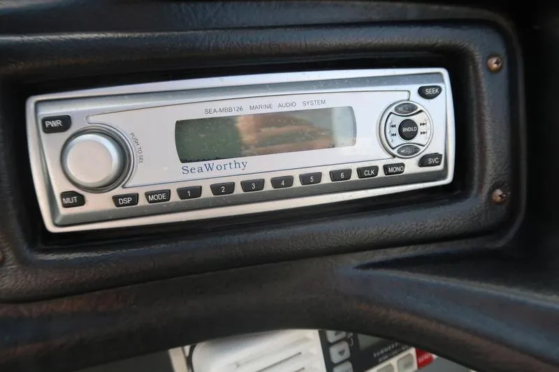 Slide: The Image of 2008 Starcraft STX PRO 2050 marine audio system, SeaWorthy SEA-MBB126, dashboard view. - 58