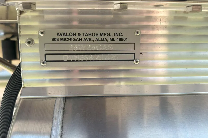 Slide: The Image of Metal identification plate on a 2025 Tahoe 2585, Avalon & Tahoe MFG, Inc. - 11