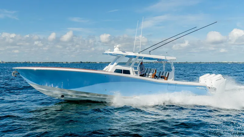 The Image of 2025 Invincible 43 Open Fisherman boat cruising on the ocean. - 0