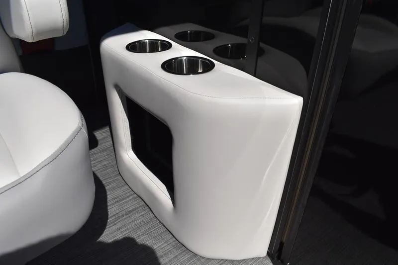 Slide: The Image of Kicker media center on 2026 Lowe SS 210 WT boat dashboard with USB ports. - 36