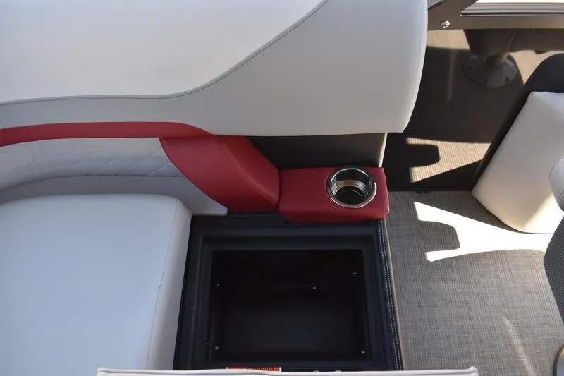 Slide: The Image of Interior storage compartment of 2026 Lowe SS 210 WT boat with wiring visible. - 49