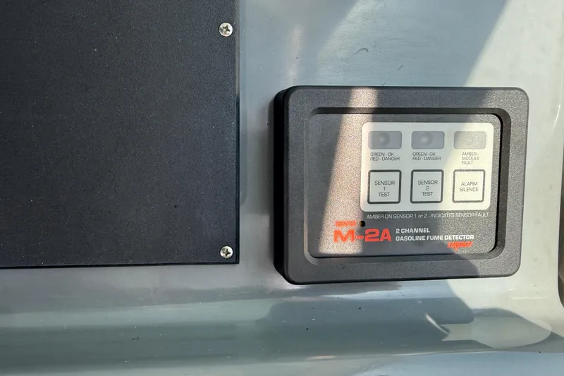 Slide: The Image of Gasoline fume detector on 1999 Tiara Yachts 2900 Coronet dashboard, featuring M-2A model. - 17