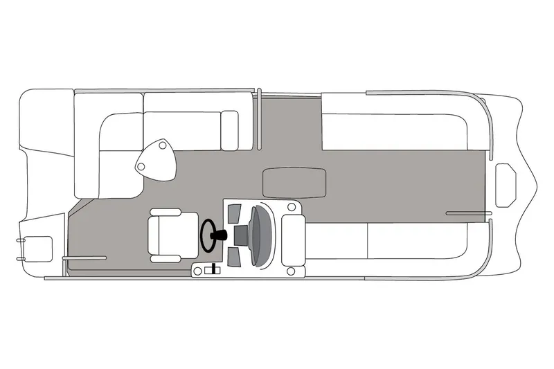 Slide: The Image of Manufacturer Provided Image: Top view layout of 2017 Hurricane FunDeck 216 OB boat with seating and helm. - 17