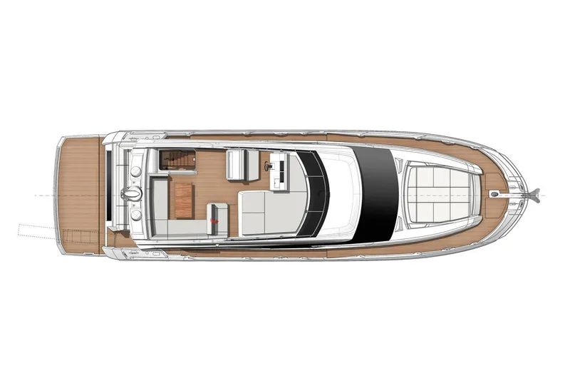 Slide: The Image of Manufacturer Provided Image: Top view of 2019 Prestige 520 yacht layout with interior and deck design. - 42