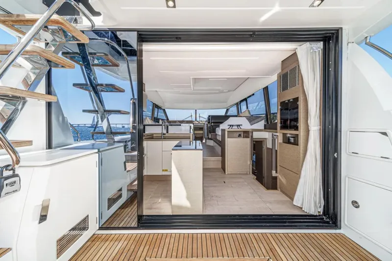 Slide: The Image of Luxurious interior of 2019 Prestige 520 yacht with modern design and spacious layout. - 6
