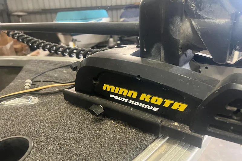 Slide: The Image of Minn Kota PowerDrive on 2017 Alumacraft 165 boat, close-up view. - 3