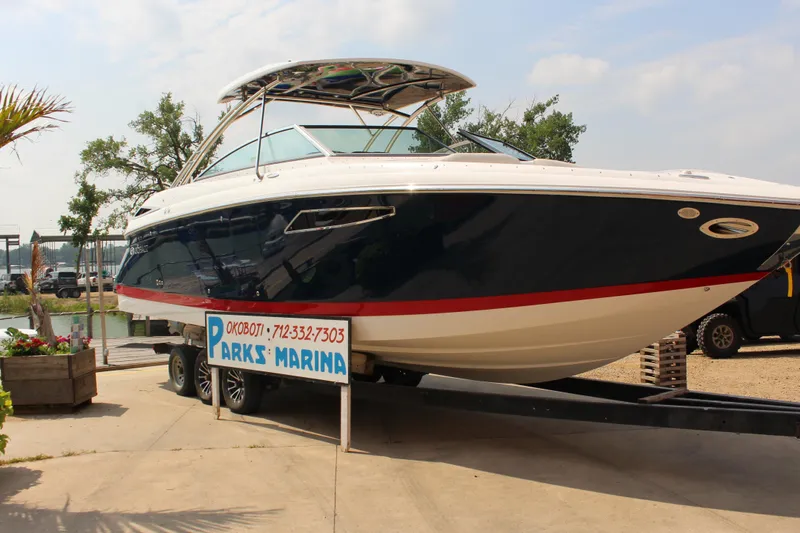Slide: The Image of 2017 Cobalt R35 boat on trailer at Parks Marina, Okoboji. - 35