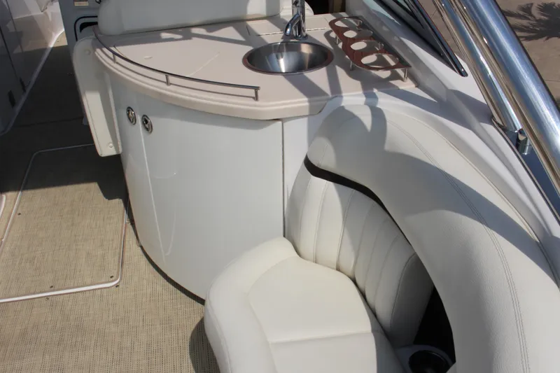 Slide: The Image of 2017 Cobalt R35 Surf boat interior with sink and seating area. - 6