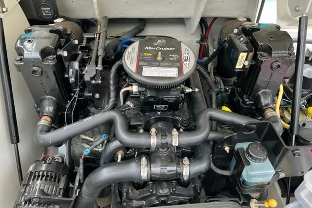 Slide: The Image of 2011 Cobalt 200 boat engine, featuring a MerCruiser 4.3L V6, detailed view. - 6