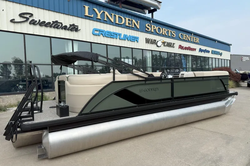 Slide: The Image of 2026 Godfrey SW 2286 SB pontoon boat at Lynden Sports Center. - 5