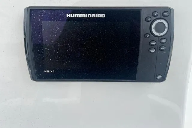 Slide: The Image of Humminbird Helix 7 fish finder on 2019 Key Largo 2100 WI boat dashboard. - 3