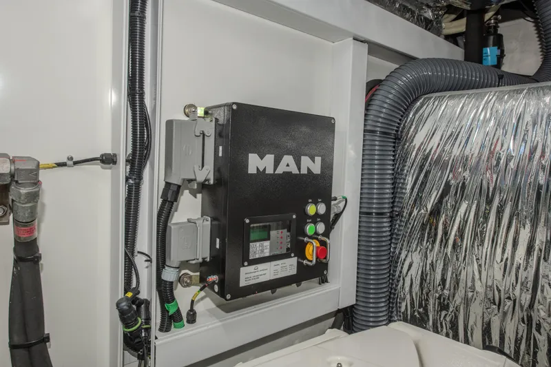 Slide: The Image of Engine control panel on 2018 Princess S60 yacht, featuring MAN components. - 3