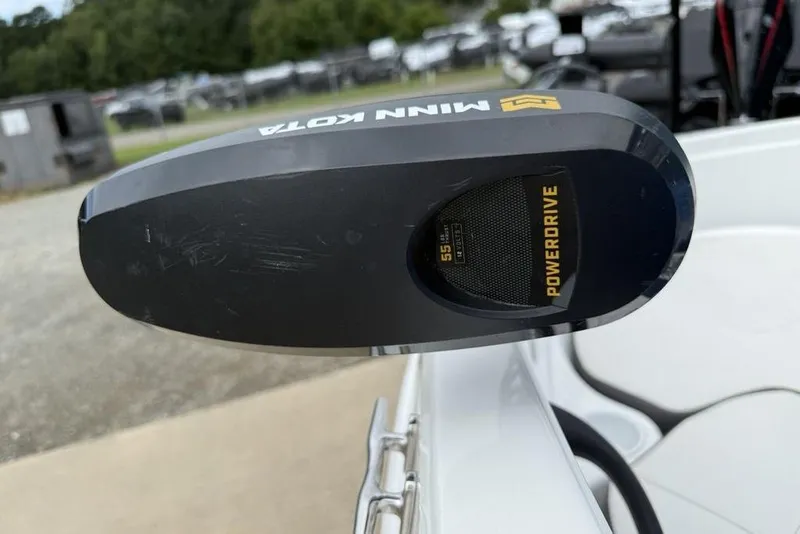 Slide: The Image of Minn Kota PowerDrive motor on a 2019 Tahoe 450 TS boat. - 12