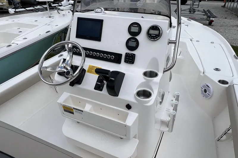 Slide: The Image of 2026 Key West 210 Bay Reef boat seat with sleek design and comfortable upholstery. - 7