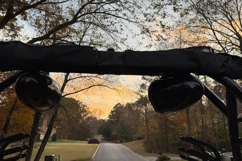 Slide: The Image of 2022 Moomba Mojo boat speakers against a scenic autumn sunset backdrop. - 16