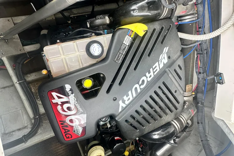 Slide: The Image of Engine compartment of 2007 Chris-Craft Corsair 33 Heritage Edition with MerCruiser 496 MAG. - 12