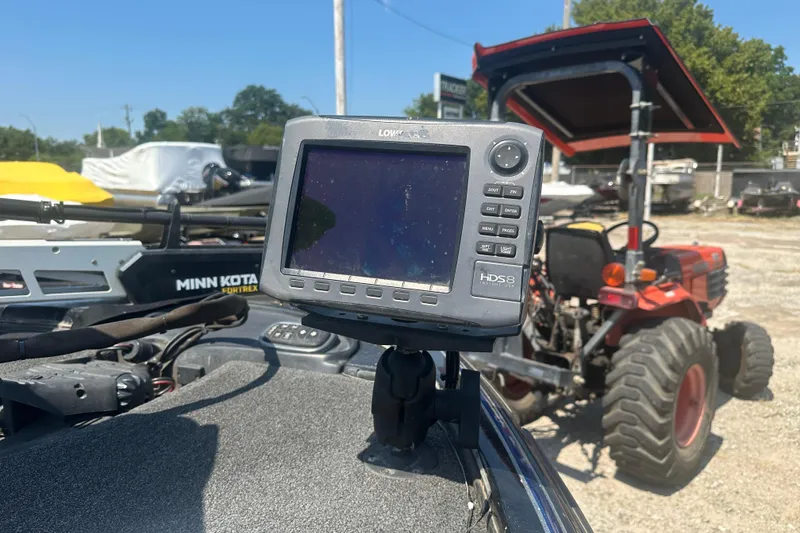 Slide: The Image of Fishfinder on a 2012 Nitro Z-9 boat with tractor in the background. - 7