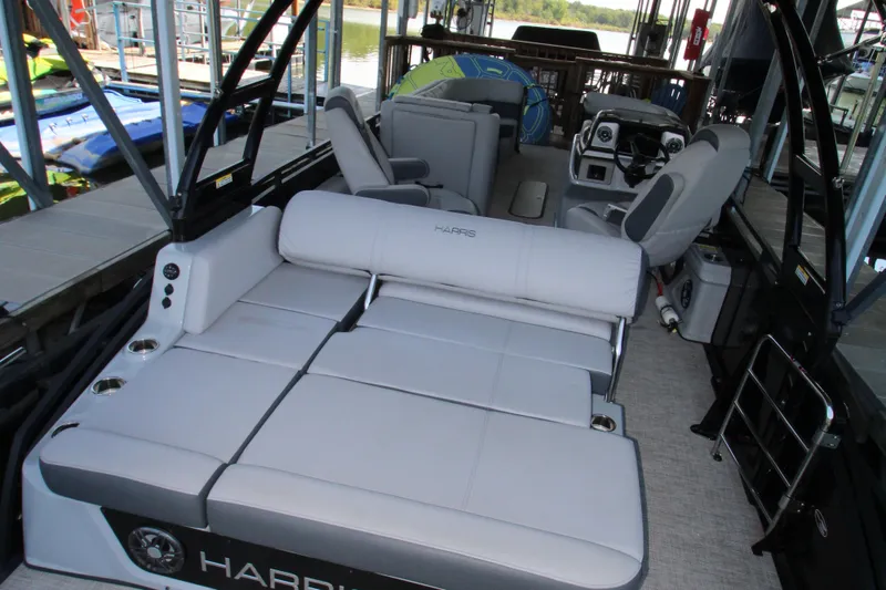 Slide: The Image of 2020 Harris FloteBote Solstice 250 SL interior with luxurious seating and modern design. - 18